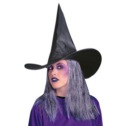 Čarodějnický klobouk s vlasy